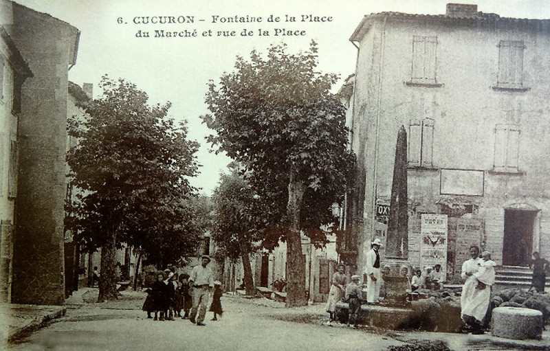 Carte postale ancienne Cucuron moutons s'abreuvant à la fontaine