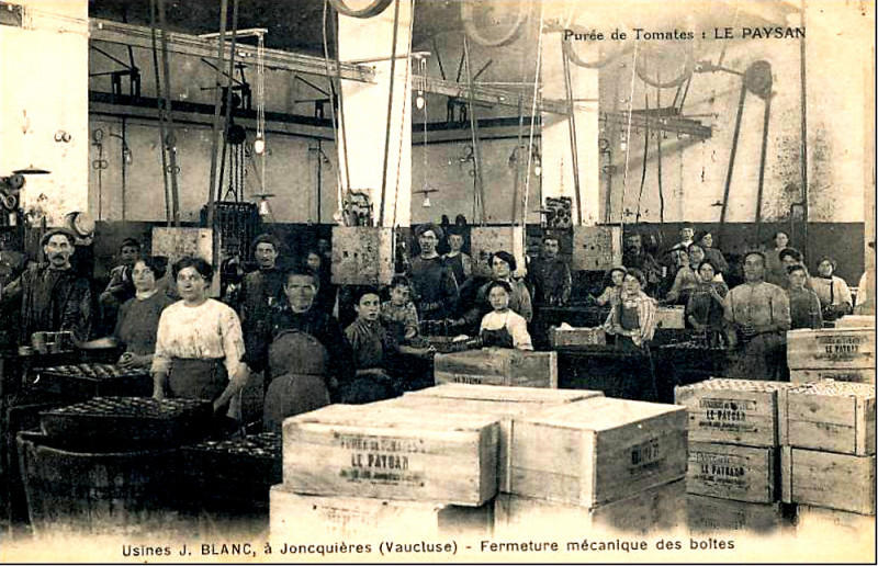 Carte postale ancienne Jonquières usine de concentré de tomates