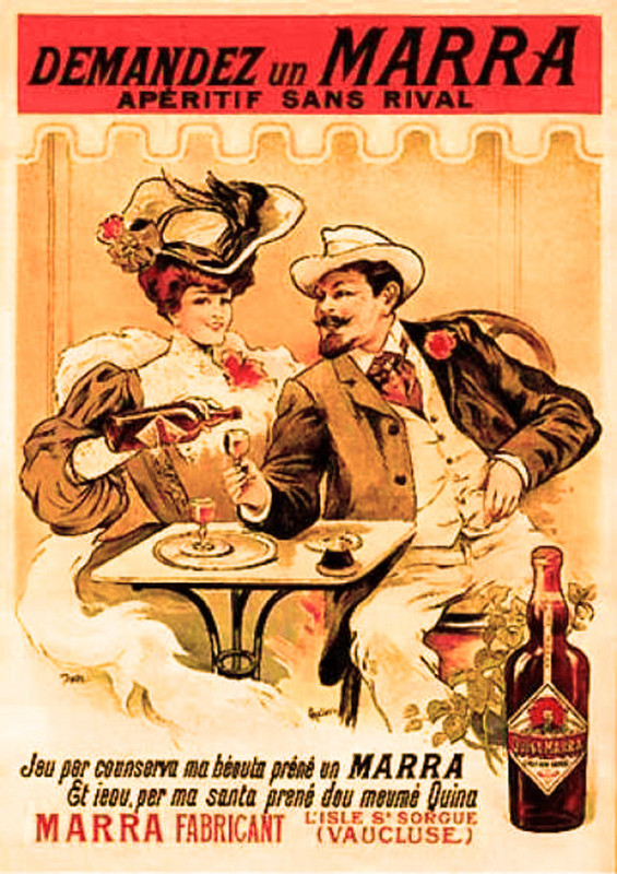 Carte postale ancienne Apéritif Marra 1905