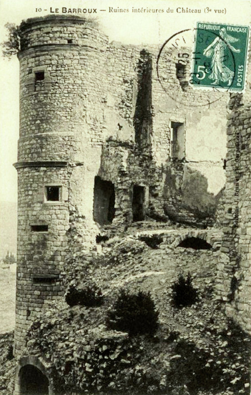 Carte postale ancienne Le Barroux ruines du château