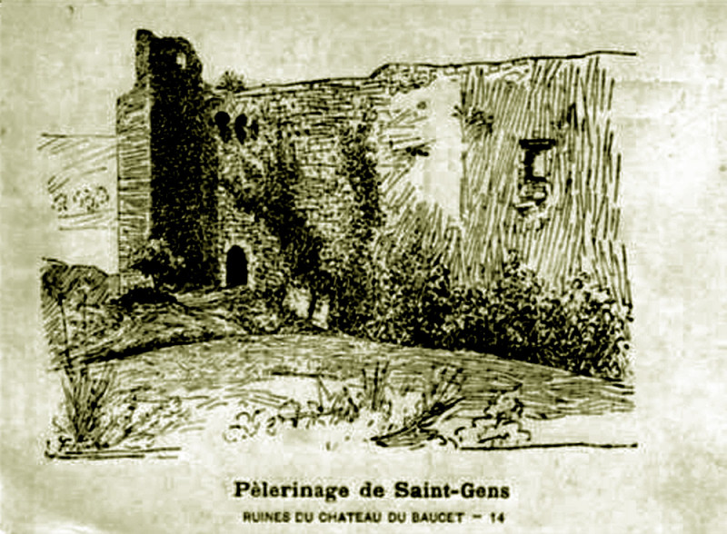 Carte postale ancienne Le Beaucet Gravure des ruines du château