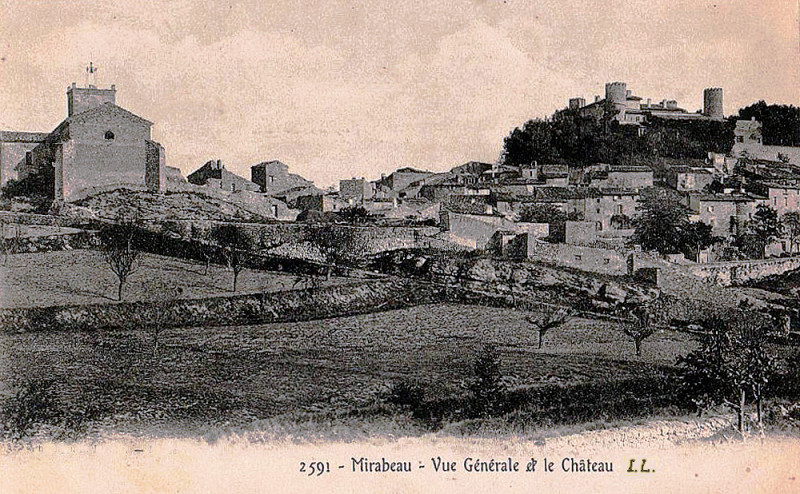 Carte postale ancienne Mirabeau vue générale et château