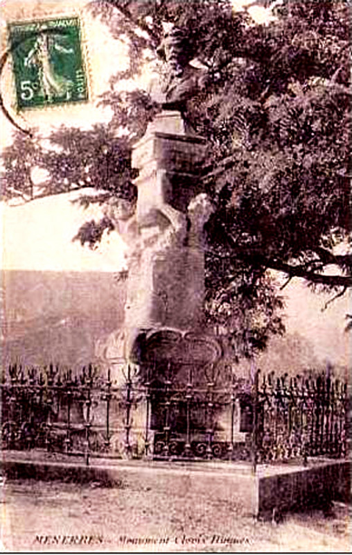 Carte postale ancienne Ménerbes Monument à Clovis Hugues