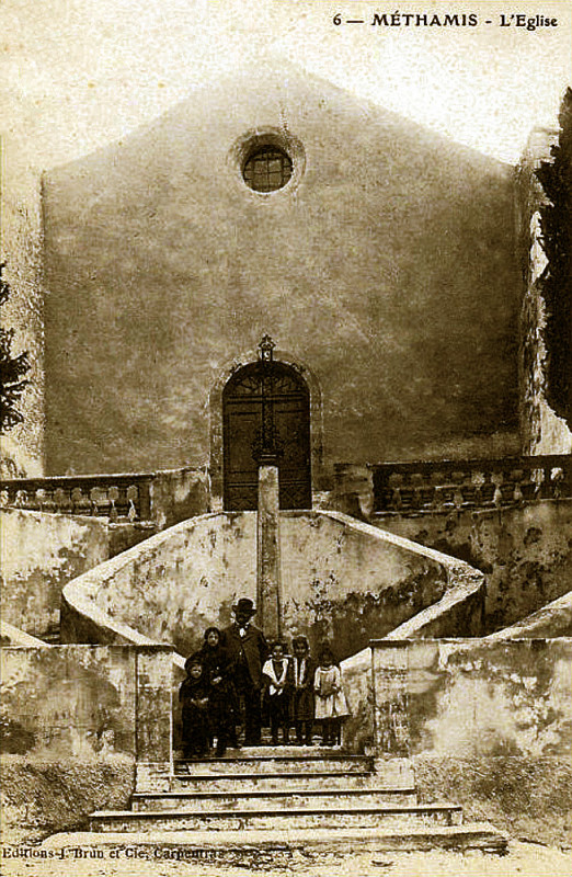 Carte postale ancienne Méthamis l'église