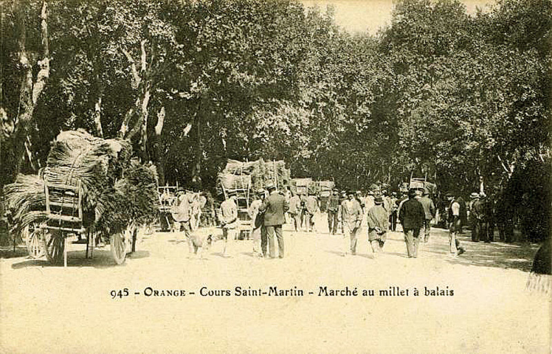 Carte postale ancienne Orange Marché au millet à balais