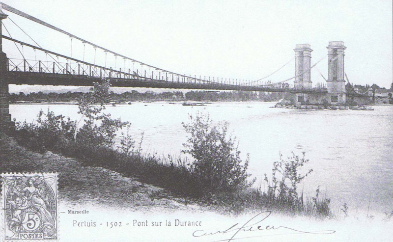 Carte postale ancienne Pont de la Durance 1900