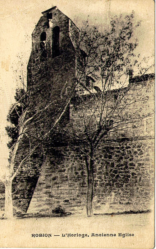 Carte postale ancienne Robion vieux clocher
