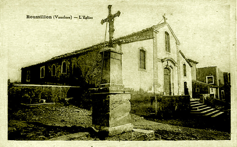 Carte postale ancienne Roussillon église