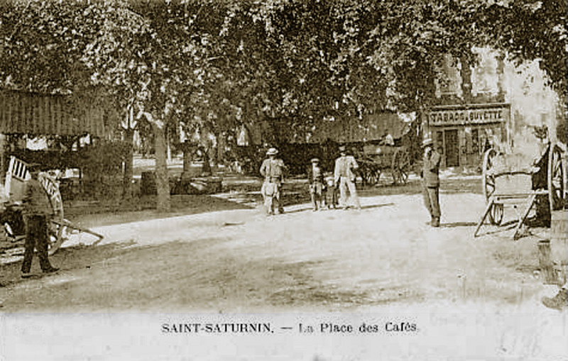 Carte postale ancienne Saint-Saturnin-lès-Avignon Place des Cafés