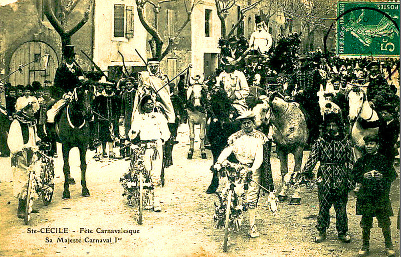 Carte postale ancienne Sainte-Cécile Fête carnavalesque