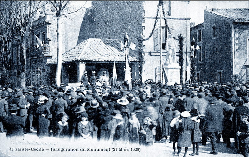 Carte postale ancienne Sainte-Cécile inauguration du Mm 21 mars 1920
