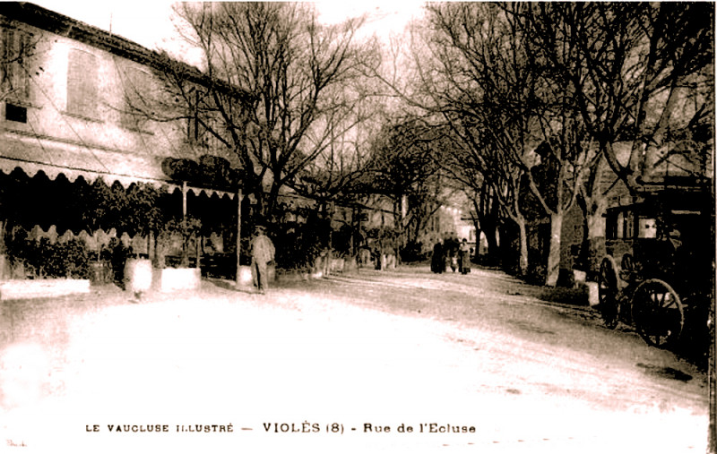 Carte postale ancienne Violès rue de l'Ecluse