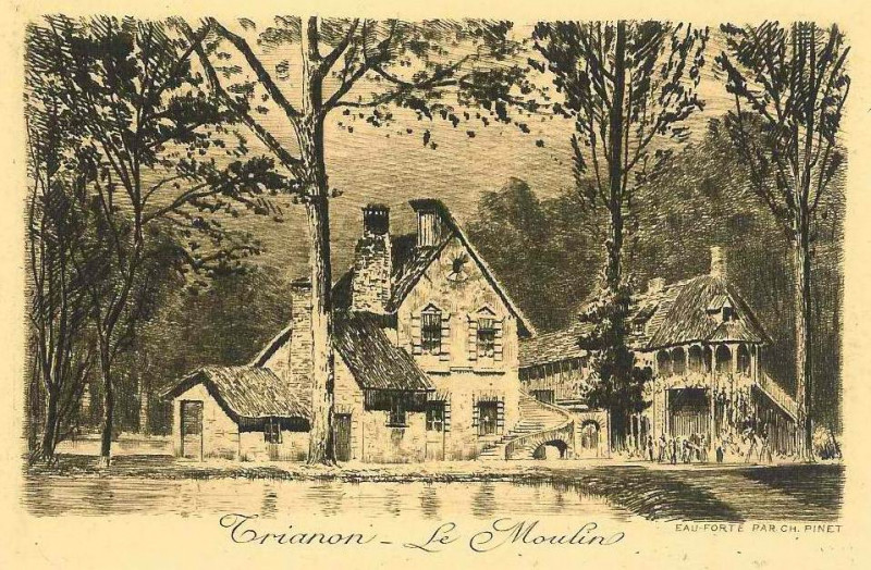 Carte postale ancienne Trianon - Le Moulin à Versailles