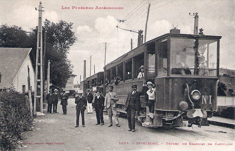 Carte postale ancienne StGironsTramway1915