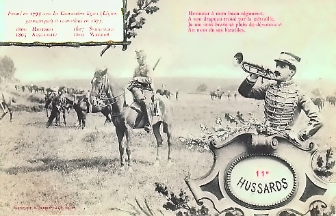 Carte postale ancienne Hussards cp1905