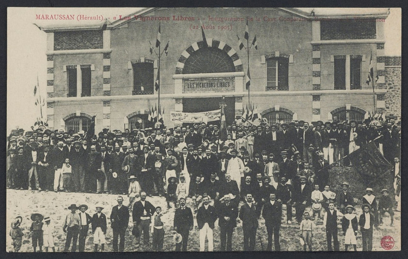 Carte postale ancienne Maraussan inauguration de la cave coopérative 1905 - Archives départementales de l'Hérault - FRAD034-2FICP-01441-00001