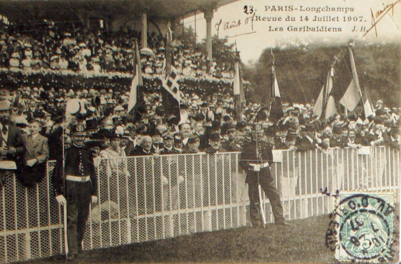 Carte postale ancienne Paris Longchamps 14 juillet 1907