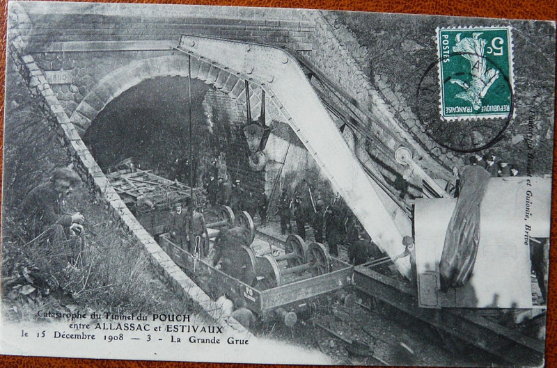 Carte postale ancienne Accident tunnel Pouch 1908 (13)