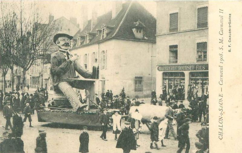 Carte postale ancienne Carnaval de Chalon-sur-Saône 1908 - S.M. Carnaval Ii