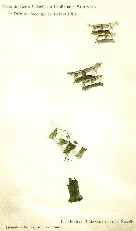 Carte postale ancienne Cerf-volant du lieutenant Rasset