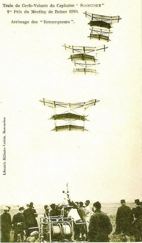 Carte postale ancienne Cerfs volants Saconney