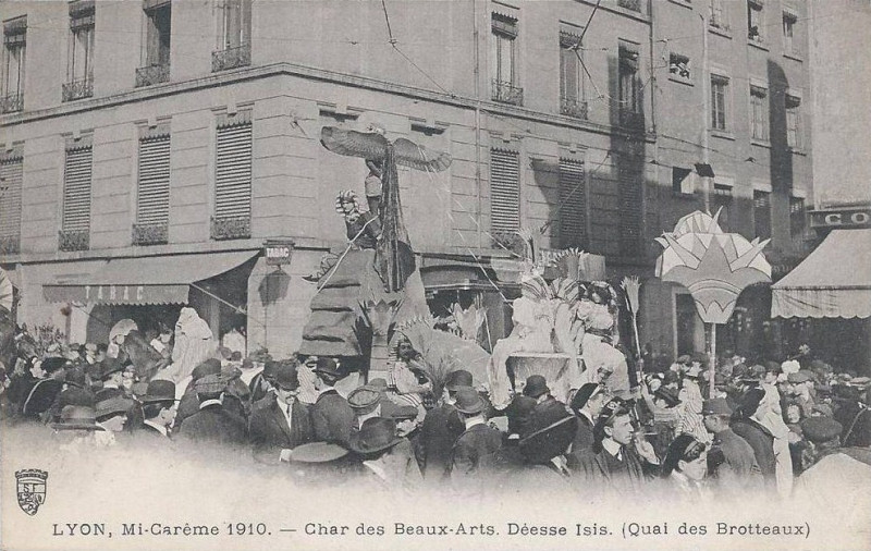 Carte postale ancienne Mi-Carême 1910 - Faluchards à Lyon
