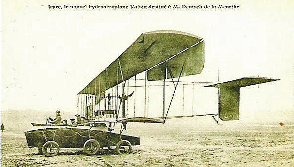 Carte postale ancienne Icare hydroaéroplane Voisin