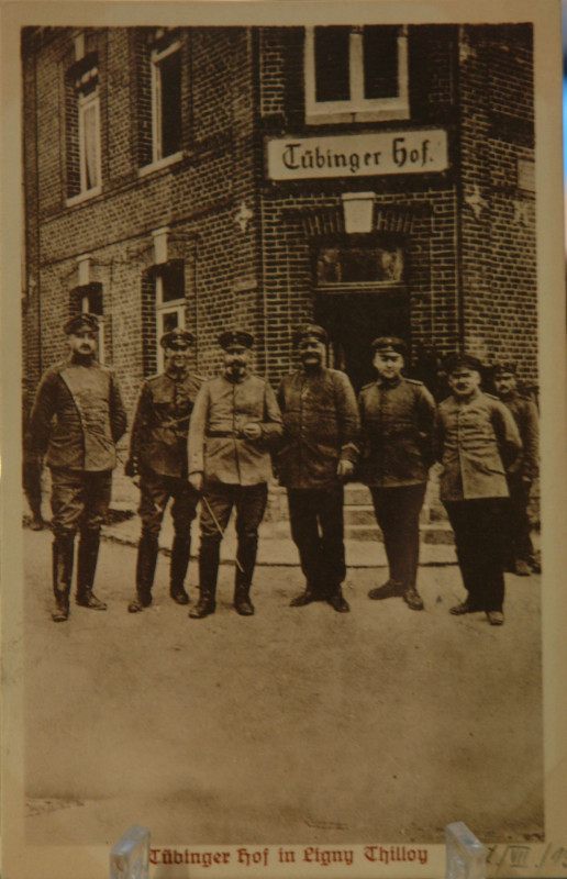 Carte postale ancienne Tübinger Hof in Ligny Thilloy, Besetzte Gaststätte der deutschen Etappe, 1. Weltkrieg