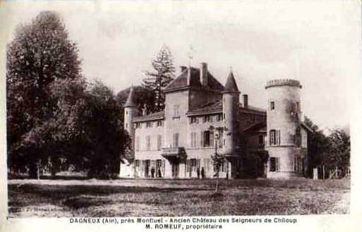 Carte postale ancienne Carte postale ancienne du château Chiloup à Dagneux