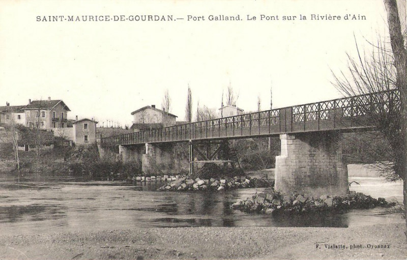 Carte postale ancienne Carte postale ancienne - Pont de Port-Galland à Saint-Maurice-de-Gourdans à Saint-Maurice-de-Gourdans