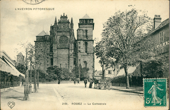 Carte postale ancienne Aveyron Pittoresque 2196 - Rodez - Cathédrale