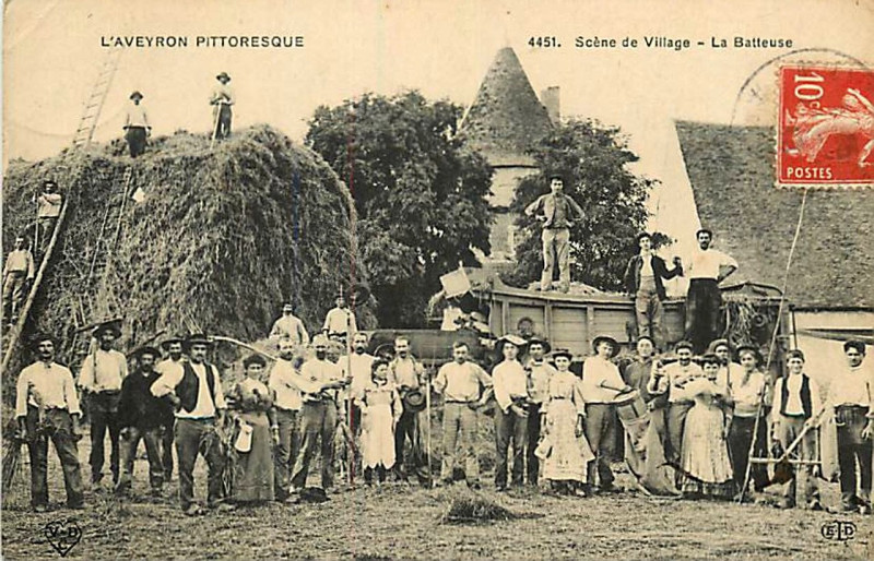 Carte postale ancienne Aveyron Pittoresque 4451 - La batteuse