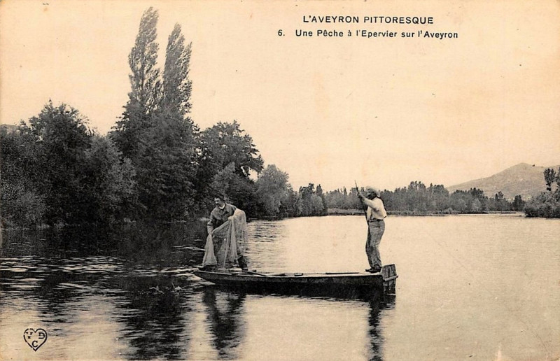 Carte postale ancienne Aveyron Pittoresque 6 - Pêche à l'épervier