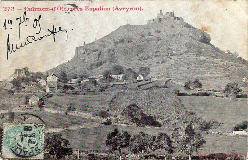 Carte postale ancienne Espalion - Calmont d'Olt