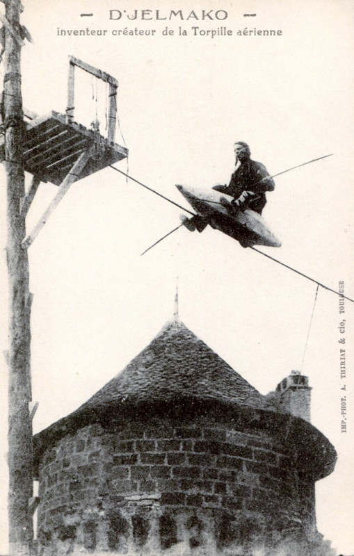 Carte postale ancienne Espalion - Funambule D'Jelmako 1