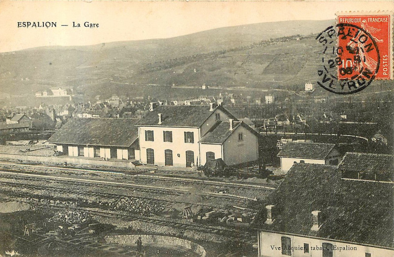 Carte postale ancienne Espalion - Gare 7