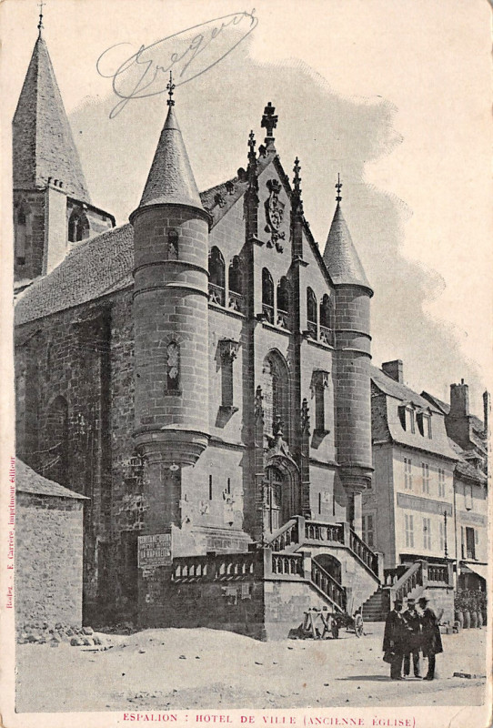 Carte postale ancienne Espalion - Hôtel de Ville 2