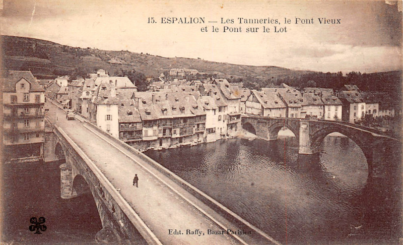 Carte postale ancienne Espalion - Ponts et Tanneries 1
