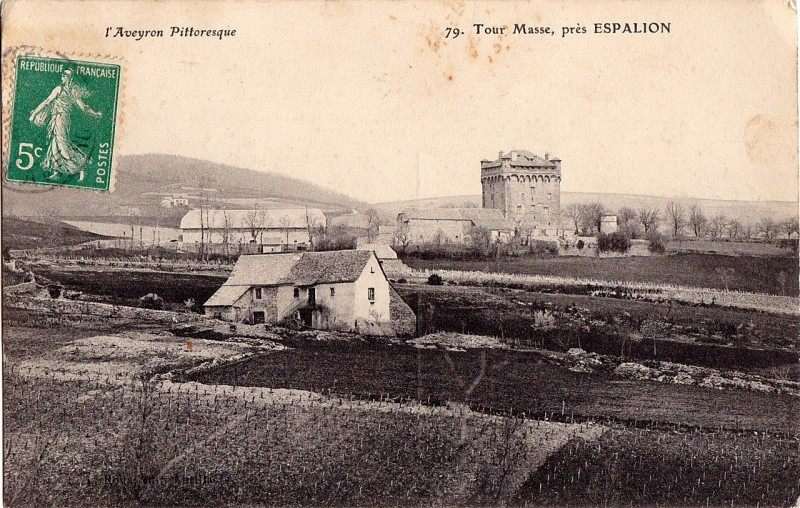Carte postale ancienne Espalion - Tour Masse 1