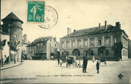 Carte postale ancienne Espalion - Tribunal 5