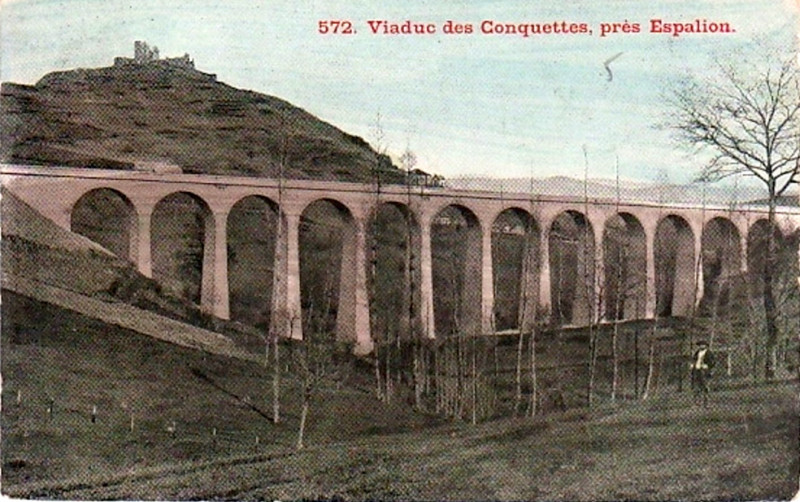 Carte postale ancienne Espalion - Viaduc des Conquettes