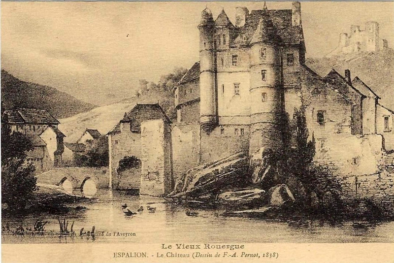 Carte postale ancienne Espalion - Vieux Palais de Justice 2