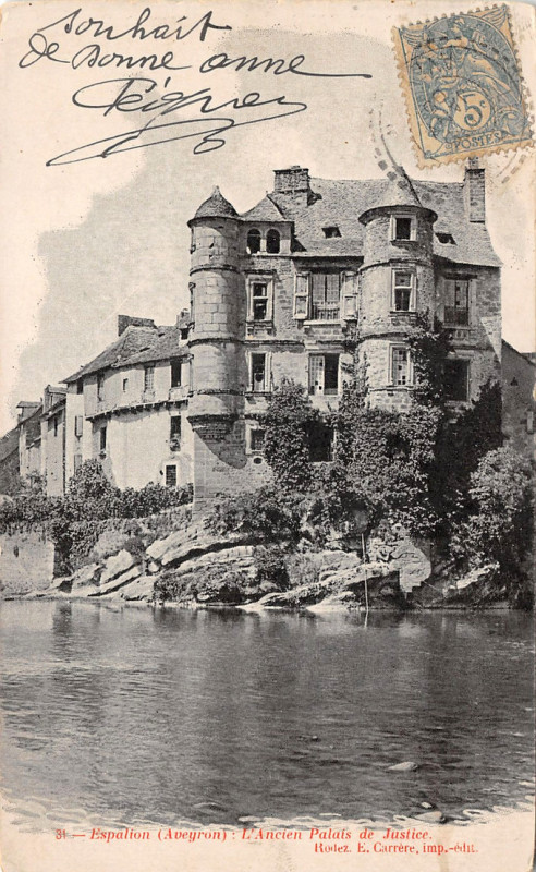 Carte postale ancienne Espalion - Vieux Palais de Justice 7