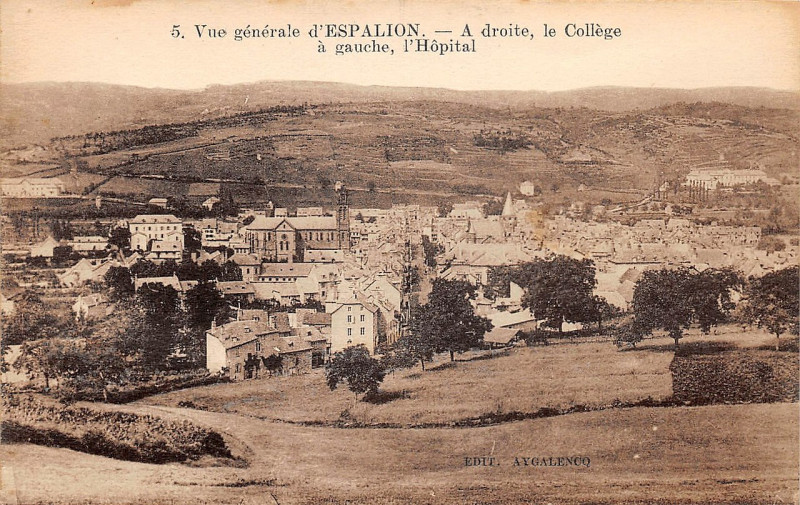 Carte postale ancienne Espalion - vue générale 1