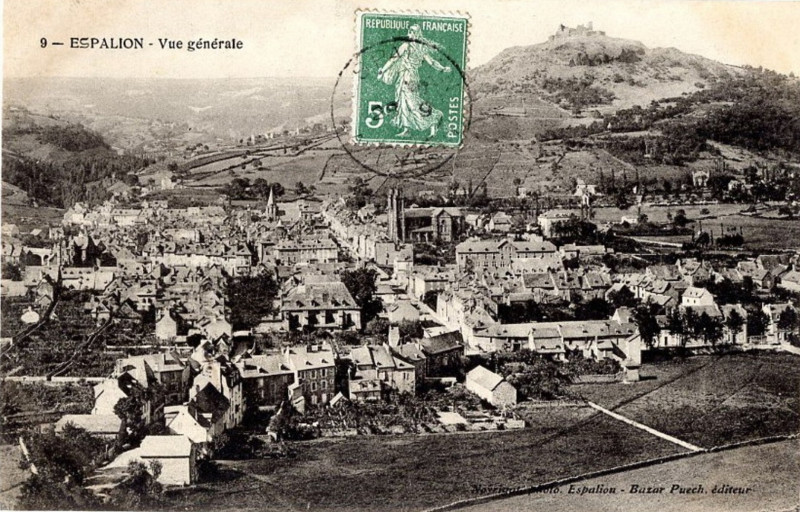 Carte postale ancienne Espalion - vue générale 3