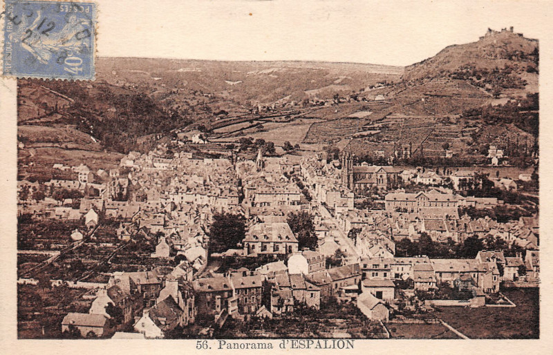 Carte postale ancienne Espalion - vue générale 5