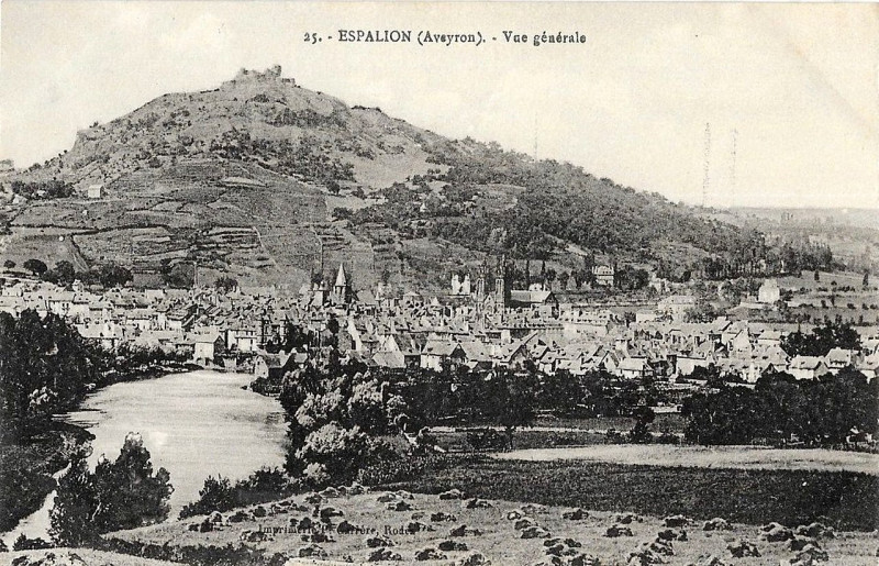 Carte postale ancienne Espalion - vue générale 6