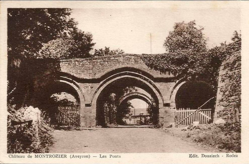 Carte postale ancienne Montrozier - Château - Les ponts