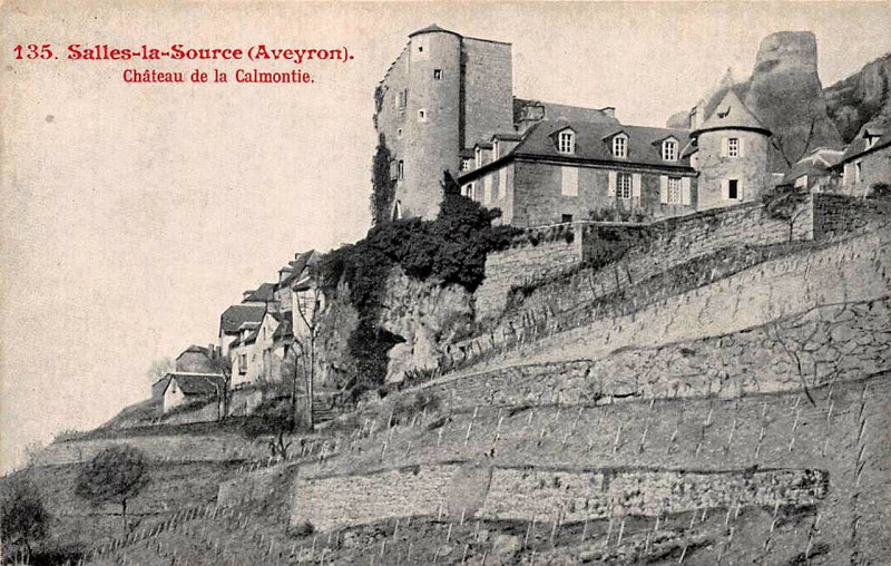 Carte postale ancienne Salles-La-Source - Château de la Calmontie 1