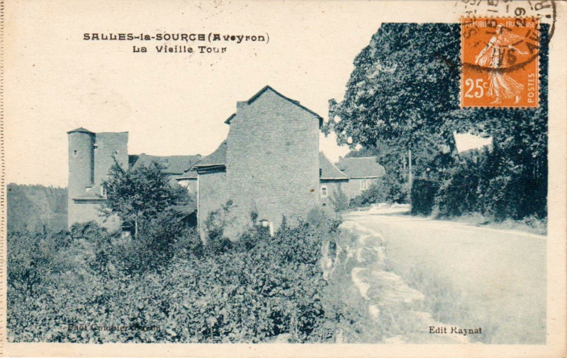 Carte postale ancienne Salles-La-Source - Vieille Tour 1